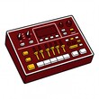 © Tri - Sleek compact digital audio mixer and sound production controller with various faders, knobs, and buttons for electronic music creation