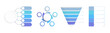 © PixMarket - Five options infographic templates - four layouts including funnel, circle diagram, and list diagrams with line connectors. 5 options process charts for web, business, presentations