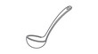 © LAAAM - Soup ladle kitchen spoon utensil line art vector illustration with equipment illustration monochrome silhouette