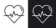 © iconic - Heartbeat icon flat outline in black