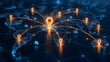 © Ridwan_DigitalGrid - Global logistics and supply chain network concept with a 3D world map connected by glowing lines and location pins symbolizing international delivery.