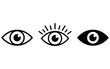 © abdul - Three different styles of black and white eye illustrations on a white background