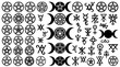 © Usairam - Collection of Wiccan Symbols and Magical Sigils Silhouettes on White Background