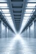 © Generative AI - Empty futuristic corridor with bright light at end