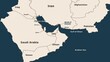 © LIUDMILA333 - Schematic vector map of the Strait of Hormuz. Map of the Persian Gulf region showing the countries of Iran, Iraq, Kuwait, Saudi Arabia, UAE, Oman, Bahrain, Qatar, Yemen, Afghanistan, and Pakistan.