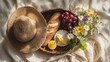 © hsantima - A cozy picnic basket with fresh fruits.