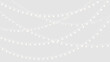 © ALEXA - Hanging white fairy lights on transparent background. Draped string lights garland overlay. Festive holiday decoration element