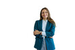 © Fly Frames - Confident businesswoman smiling with arms crossed on transparent background