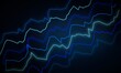© Faruk - Abstract blue lightning bolts on dark background, glowing electric wave lines, digital energy pulse patterns for tech wallpaper