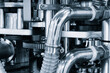 © Aleksandr Matveev - Industrial PVC extrusion machine for production of plastic products and plastic granules by thermal extrusion method. tech industrial technology background