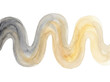 © NayaiP - Un trait ondulé artistique peint à l'aquarelle avec des dégradés de gris et de beige ocre sur un fond blanc pur, idéal pour des designs minimalistes et élégants.
