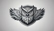 © JHONDOMINIC - Bold cartoon-style eagle with outstretched wings and crest on shield, monochrome emblem design