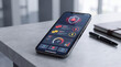 © sanawiah - Smartphone displaying cybersecurity dashboard with security shield icon, alert symbols, and performance graphs, ideal for digital security concepts