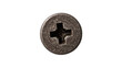 © iPNG - Close-up of a dark metal Phillips head screw, isolated on transparent background