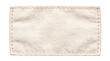 © Rakib - Blank fabric clothing label with stitched edges in studio lighting on a transparent background