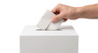 © Sapphire - Hand casting a ballot into a white voting box during an election