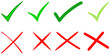 © Arafat - Check cross approval rejection icons set isolated on transparent background