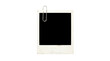 © MOST RUMANA BEGUM - Old vintage instant photo frame with a silver metal paper clip isolated on transparent background