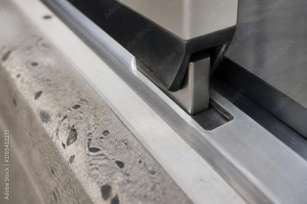 Flood Barrier Sealing Interface on Concrete Threshold with Stainless ...