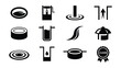 © vecta - Collection of Black and White Water Filtration and Purification Process Icons