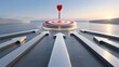 © MAMA Studio - Silver arrows converging on illuminated red bullseye target indicating strategic alignment and shared corporate goals