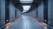 © Vivid Pixel - A long, empty corridor with a high ceiling and modern lighting in a sleek, contemporary building.