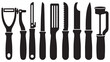 © Iftekhar - Set of Seven Kitchen and Cooking Tools in Black Silhouette
