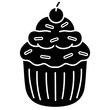 © Farra - cupcake with cherry glyph icon