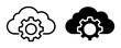 © Subra - Cloud Computing Icons, Gear Settings, Data Storage, Technology Service, Digital Operations, System Configuration, Vector Graphics