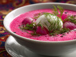 © Atlantis - Pink borscht soup with dill and sour cream