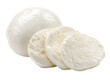 © Reder - Fresh mozzarella cheese ball, sliced buffalo mozzarella, soft italian dairy product isolated on Transparent Background