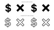 © simohamed - Dollar sign and cross mark icon set for financial rejection or stop payment concepts