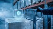 © Gibster - Cold chain storage logistics warehouse with refrigerated transport handling frozen goods in chilly for safe delivery and preservation