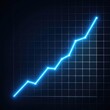 © suchetpong - A glowing blue line graph showing consistent growth ascends sharply across a grid background, symbolizing successful financial trends and rising profits, gain, modern, concept