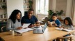 © James - Family Budgeting Together: Parents Calculating Finances While Children Study at Home