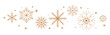 © VectorVibe Studio - Decorative border made of elegant gold linear snowflake icons isolated on a white background for winter design