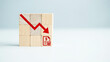 © MD SHAHABIR - Economic Recession Symbolized by a Red Falling Arrow and Financial Document Icon on Wooden Blocks