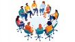 © theo - Diverse Group of People Sitting Around a Circular Conference Table