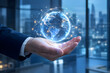 © Monisha_Bithi - Businessman holding a glowing digital globe representing global connectivity