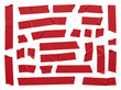 © Liiroy - Crimson adhesive tape pieces with realistic wrinkles offer textured sticky strips for creative layouts and graphic mockups.