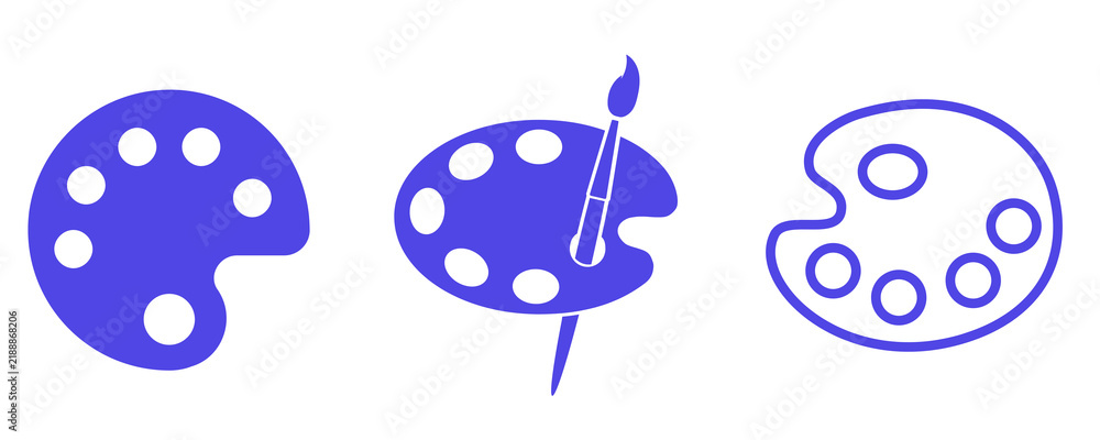 Indigo Paint Palette Icon Set Isolated on Transparent Background PNG ...