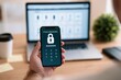 © Arfa_Media - Security and privacy on a smartphone screen with a digital passcode for mobile login access and data protection