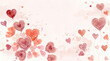 © ridwanhassan - Watercolor illustration of romantic hearts and floral elements in soft pink and red tones, perfect for valentines day background