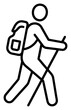 © Your Vectors - Hiker with backpack and poles trekking icon