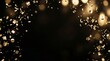 © MR.ALAM - Golden confetti falling on black background, luxury celebration background with bokeh lights, festive gold glitter particles