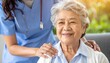 © nanskyblack - Elderly woman smiling while receiving compassionate support from a caring caregiver