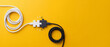 © Sabar - Conceptual representation of technology integration and problem solving showing two puzzle pieces connected by USB cables on yellow background, symbolizing creative synergy and networking.