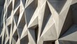 © AI - Abstract parametric concrete building facade with 3D geometric triangular pattern close up