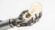 © FryArt - Robotic hand holding a glowing light bulb
