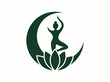 © ENDRY - Yoga woman lotus moon icon.